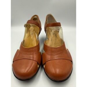 Softspots 724800 Cognac Brown Leather‎ Mary Jane Wedge Sandals Mens 8M 1318